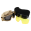 Очки защитные маска со сменными линзами и чехлом SPOSUNE JY-023-2 оправа-хаки цвет линз серый 7