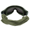 Очки защитные маска со сменными линзами и чехлом SPOSUNE JY-023-3 оправа-оливковая цвет линз серый 4