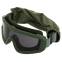 Очки защитные маска со сменными линзами и чехлом SPOSUNE JY-026-1 оправа оливковая цвет линз серый 3