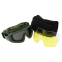 Очки защитные маска со сменными линзами и чехлом SPOSUNE JY-026-1 оправа оливковая цвет линз серый 7
