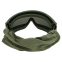 Очки защитные маска со сменными линзами и чехлом SPOSUNE JY-027-3 оправа-оливковая цвет линз серый 5