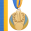 Медаль спортивная с лентой SP-Sport UKRAINE с украинской символикой C-4339 ø6,5см золото, серебро, бронза 0