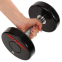 Гантель цільна професійна з поліуретановим покриттям LIFE FITNESS SC-80081-8 1шт 8кг чорний-червоний 3