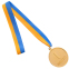 Медаль спортивна зі стрічкою SP-Sport WORTH C-4520 золото, срібло, бронза 2