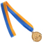 Медаль спортивна зі стрічкою SP-Sport ZIP C-6404 золото, срібло, бронза 2