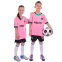 Форма футбольная детская с символикой футбольного клуба BARCELONA MESSI 10 резервная 2021 SP-Planeta CO-2466 6-14 лет розовый-черный 6
