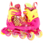 Роликовые коньки раздвижные детские с защитой и шлемом в комплекте JINGFENG 189 размер 31-38 21