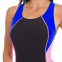 Купальник спортивный комбинезон для плавания слитный женский LIPHS 69012 M-XL черный-синий-розовый 1