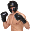 Перчатки боксерские на липучке кожаные HARD TOUCH BO-00111 10-14унций черный 6