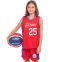 Форма баскетбольная детская NB-Sport NBA SIXERS 25 BA-0904 M-2XL красный-синий 6