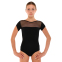 Купальник с сеткой для танцев и гимнастики с коротким рукавом из хлопка ALEMA 11-20 рост 110-146см черный 1