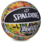 Мяч баскетбольный резиновый №7 SPALDING 84372Y GRAFFITI черный-желтый 0