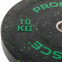 Бамперные диски из структурной резины Bumper Plates Record TA-4782-10 51мм 10кг черный-зеленый 2