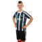 Форма футбольна дитяча із символікою футбольного клубу MANCHESTER UNITED гостьова 2024 SP-Planeta CO-6217 6-14 років чорний-білий 2