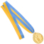 Медаль спортивна зі стрічкою SP-Sport Більярд C-7017 золото, срібло, бронза 2
