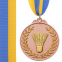 Медаль спортивная с лентой двухцветная SP-Sport Бадминтон C-7027 золото, серебро, бронза 3
