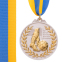 Медаль спортивна зі стрічкою двокольорова SP-Sport Футбол C-7030 золото, срібло, бронза 3