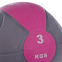Мяч медицинский медбол с двумя ручками Zelart FI-2619-3 3кг серый-розовый 2