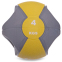 М'яч медичний медбол з двома ручками Zelart FI-2619-4 4кг сірий-жовтий 0