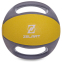 М'яч медичний медбол з двома ручками Zelart FI-2619-4 4кг сірий-жовтий 1