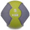 Мяч медицинский медбол с двумя ручками Zelart FI-2619-5 5кг серый-зеленый 0