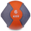 М'яч медичний медбол з двома ручками Zelart FI-2619-6 6кг сірий-помаранчевий 0