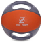 М'яч медичний медбол з двома ручками Zelart FI-2619-6 6кг сірий-помаранчевий 1
