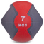 М'яч медичний медбол з двома ручками Zelart FI-2619-7 7кг сірий-червоний 0