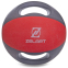 М'яч медичний медбол з двома ручками Zelart FI-2619-7 7кг сірий-червоний 1
