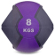 М'яч медичний медбол з двома ручками Zelart FI-2619-8 8кг сірий-фіолетовий 0