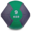 Мяч медицинский медбол с двумя ручками Zelart FI-2619-9 9кг серый-зеленый 0