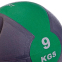 Мяч медицинский медбол с двумя ручками Zelart FI-2619-9 9кг серый-зеленый 2