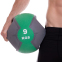 Мяч медицинский медбол с двумя ручками Zelart FI-2619-9 9кг серый-зеленый 3