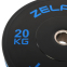 Бамперные диски резиновые Bumper Plates Zelart TA-4790-20 51мм 20кг черный-синий 2