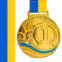 Медаль спортивная с лентой SP-Sport UKRAINE с украинской символикой C-6826 ø6,5см золото, серебро, бронза 0