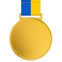 Медаль спортивная с лентой SP-Sport UKRAINE с украинской символикой C-6833 ø6,5см золото, серебро, бронза 1
