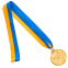 Медаль спортивна зі стрічкою SP-Sport Настільний теніс C-H8566 золото, срібло, бронза 3