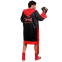 Халат боксерський з капюшоном TWINS FTR-3 M-XL чорний-червоний 3