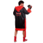Халат боксерский с капюшоном TWINS FTR-3 M-XL черный-красный 8