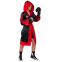 Халат боксерский с капюшоном TWINS FTR-3 M-XL черный-красный 19