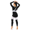 Комбінезон спортивний жіночий для фітнесу йоги та тренажерного залу V&X Y26-5516 S чорний-білий 4