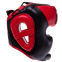Шлем боксерский с полной защитой кожаный TWINS HGL3-2T M-XL черный-красный 0