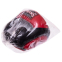 Шлем боксерский с полной защитой кожаный TWINS HGL3-2T M-XL черный-красный 5