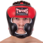 Шлем боксерский с полной защитой кожаный TWINS HGL3-2T M-XL черный-красный 6