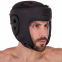 Шлем боксерский открытый с усиленной защитой макушки кожаный Zelart VL-3322 S-XL черный 7