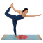 Коврик для йоги Замшевый Record FI-5662-31 размер 183x61x0,3см с принтом Цветок Сакуры голубой-красный 8