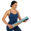 Коврик для йоги Замшевый Record FI-5662-31 размер 183x61x0,3см с принтом Цветок Сакуры голубой-красный 10