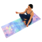 Коврик для йоги Замшевый Record FI-5662-33 размер 183x61x0,3см с Цветочным принтом розовый-голубой 7