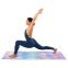Коврик для йоги Замшевый Record FI-5662-33 размер 183x61x0,3см с Цветочным принтом розовый-голубой 9