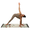 Коврик для йоги Льняной (Yoga mat) Record FI-7157-2 размер 183x61x0,3см с Цветочным принтом бежевый 9